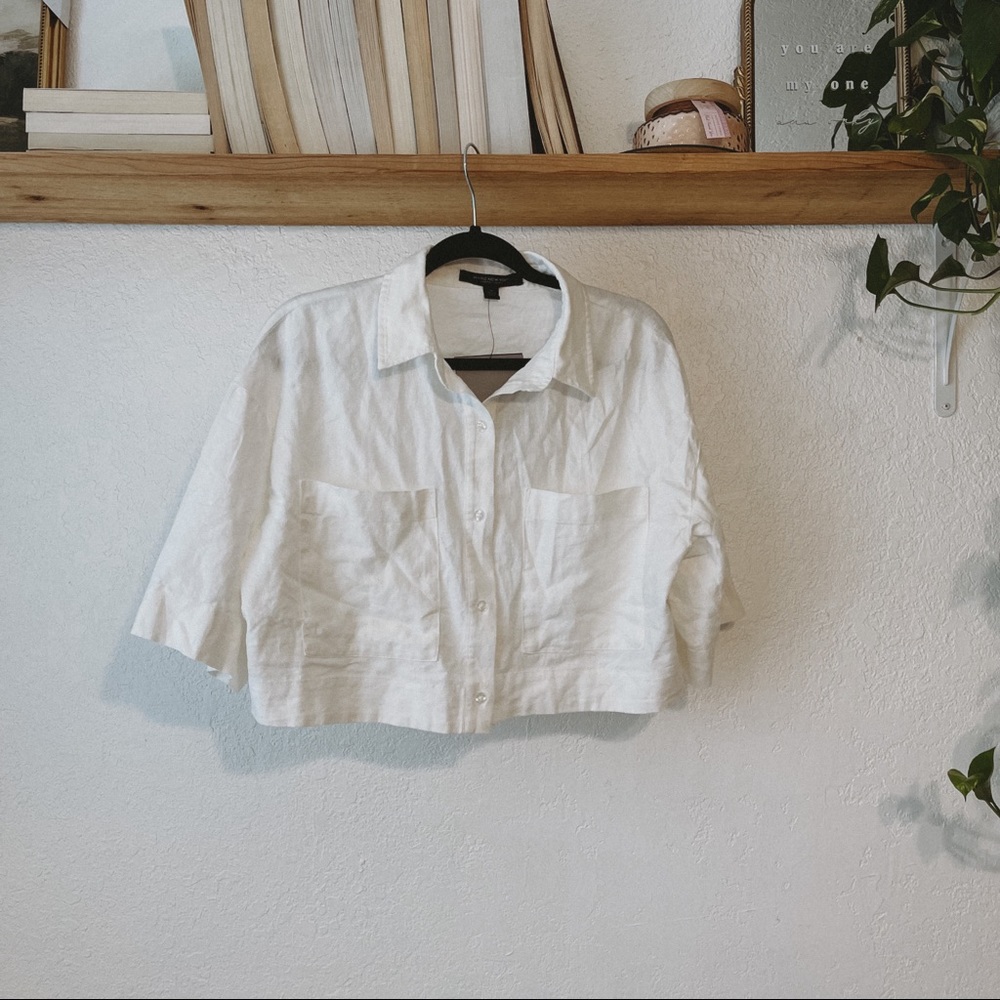 White linen top